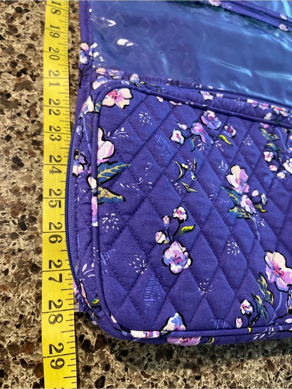 Vera Bradley Purple Quilted Floral Travel Pouch